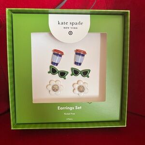 Kate Spade x Target Limited Mixed Novelty Stud Earrings 3pk NIB